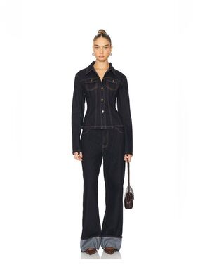 Matching set: Lioness Black Flared Jeans with Contrast Stitching + Jacket